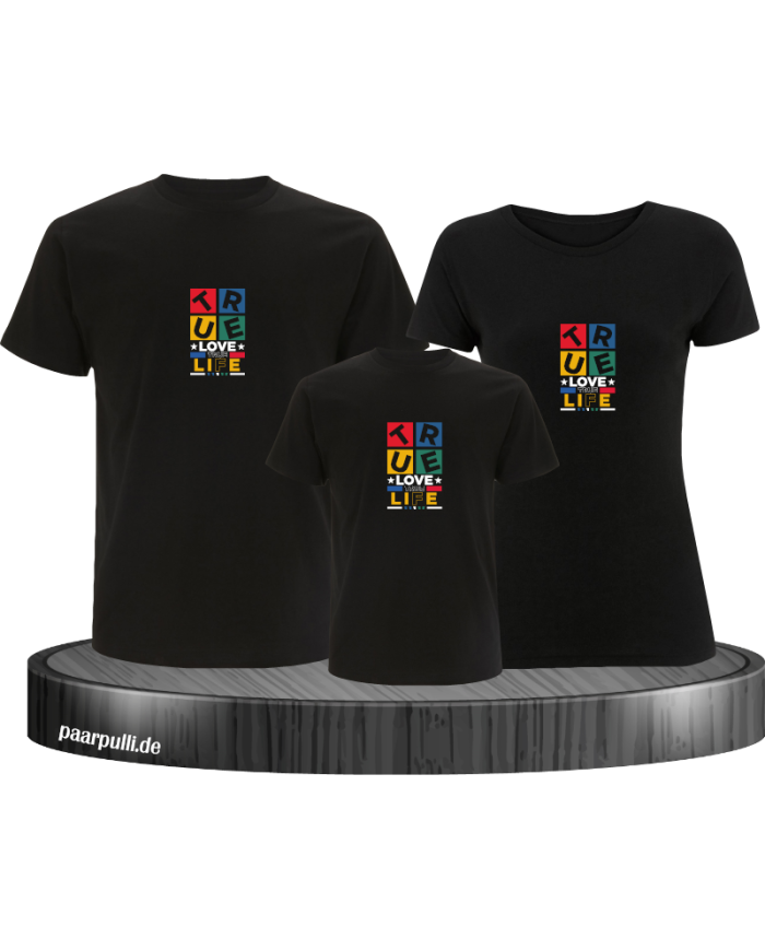 Forever Love Life 3er Familienset T-Shirts mit  Babybody