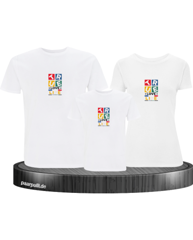 Forever Love Life 3er Familienset T-Shirts mit  Babybody Forever Love Life 3er Familienset T-Shirts mit  Babybody
