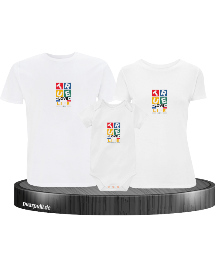 Forever Love Life 3er Familienset T-Shirts mit  Babybody