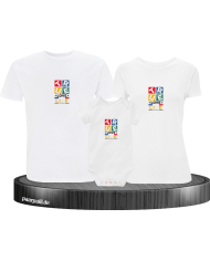 Forever Love Life 3er Familienset T-Shirts mit  Babybody