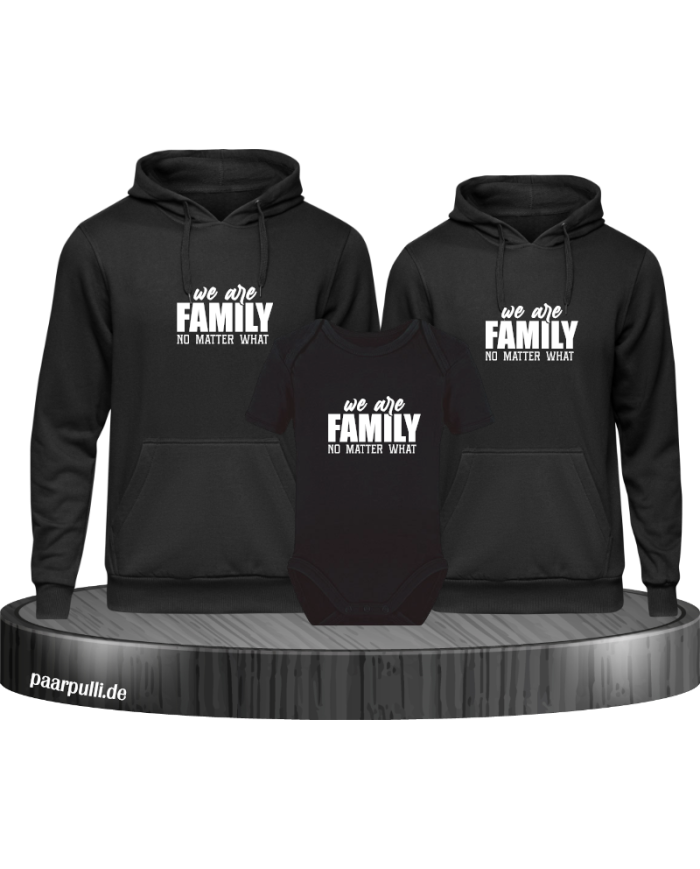 We are Family no matter what 3er Hoodies mit Baby Body