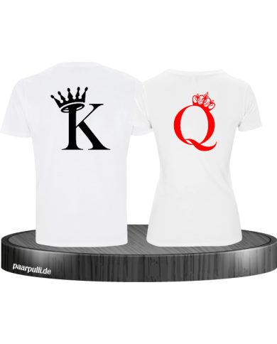 King & Queen T Shirts im Kartenspiel Design