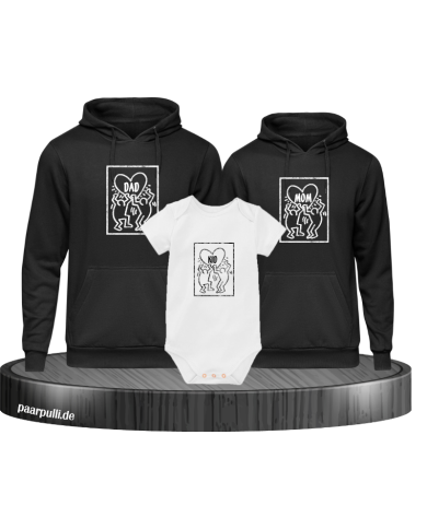 Keith Family 3er Hoodies mit Baby Body Keith Family 3er Hoodies mit Baby Body