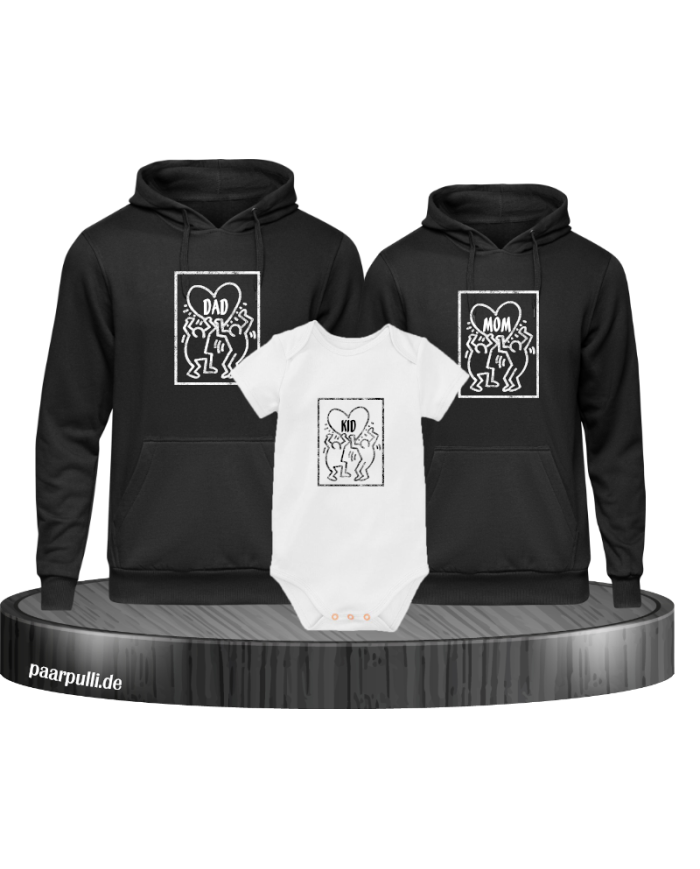 Keith Family 3er Hoodies mit Baby Body