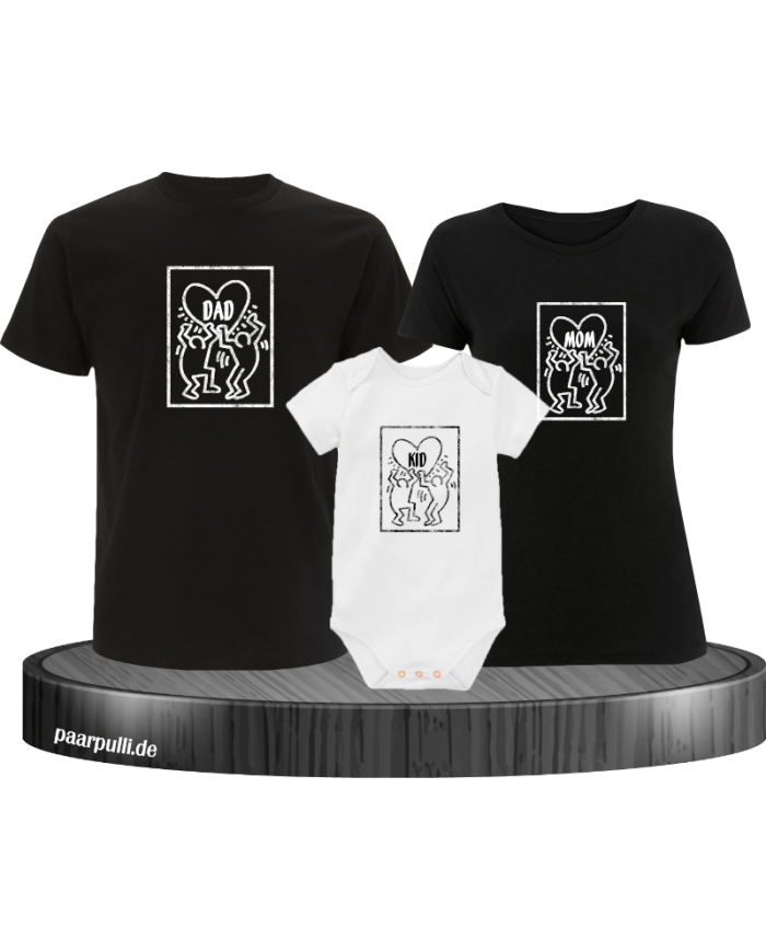 Keith Family 3er Familienset T-Shirts mit  Babybody
