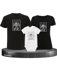 Keith Family 3er Familienset T-Shirts mit  Babybody