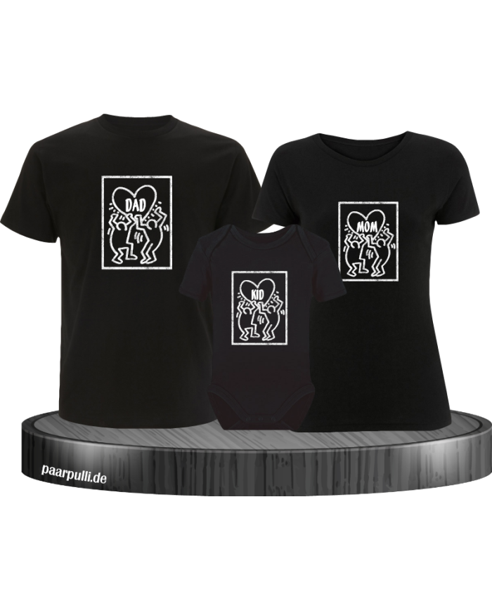 Keith Family 3er Familienset T-Shirts mit  Babybody