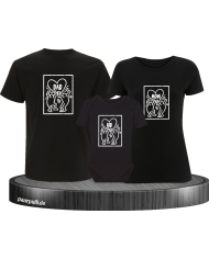 Keith Family 3er Familienset T-Shirts mit  Babybody