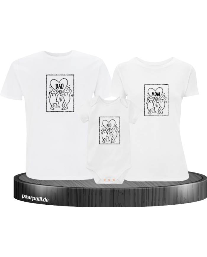 Keith Family 3er Familienset T-Shirts mit  Babybody