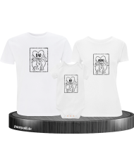 Keith Family 3er Familienset T-Shirts mit  Babybody