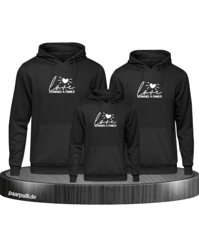 Love makes a Family 3er Hoodies Love makes a Family 3er Hoodies
