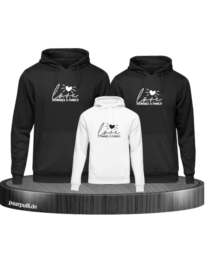 Love makes a Family 3er Hoodies