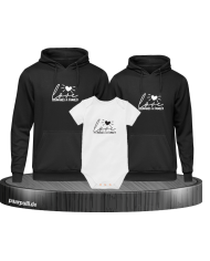 Love makes a Family 3er Hoodies mit Baby Body