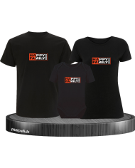 Happy Family 3er Familienset T-Shirts mit  Babybody