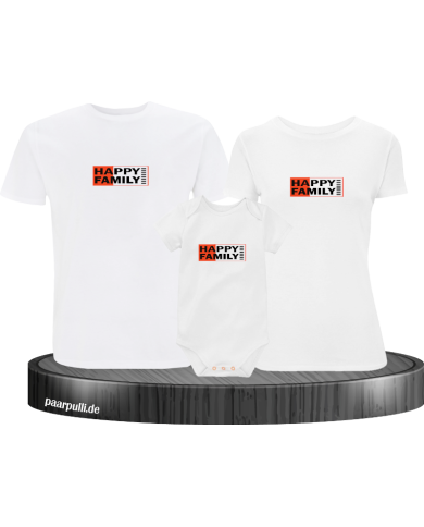 Happy Family 3er Familienset T-Shirts mit  Babybody Happy Family 3er Familienset T-Shirts mit  Babybody
