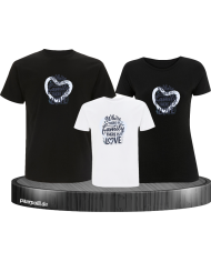 Where Family is there is Love 3er Familienset T-Shirts