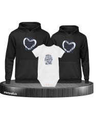Where Family is there is Love 3er Hoodies mit Baby Body