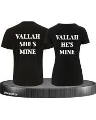 Vallah She's mine und He's mine Partnerlook schwarz