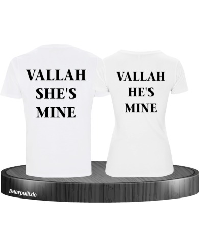 Vallah She's mine und He's mine Partnerlook weiß