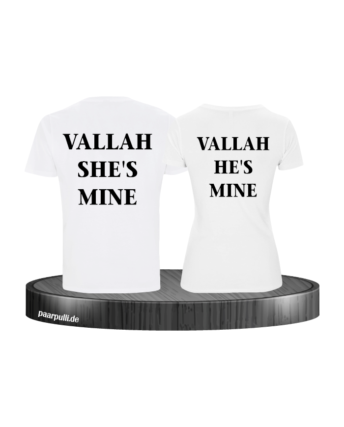 Vallah She's mine und He's mine Partnerlook weiß