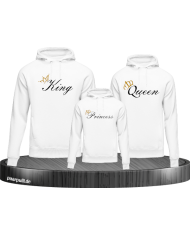 Family Hoodies mit King Queen und Princess in weiß