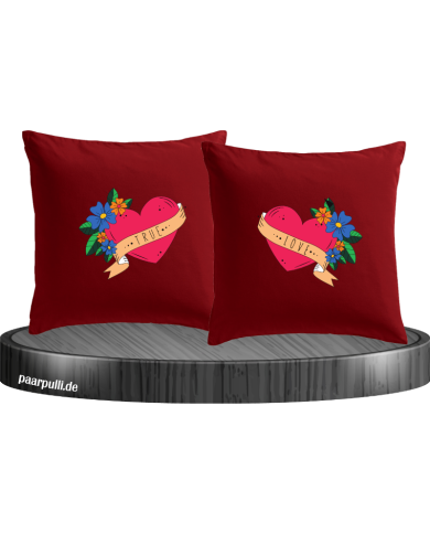 True Love mit Herz Kissenbezüge