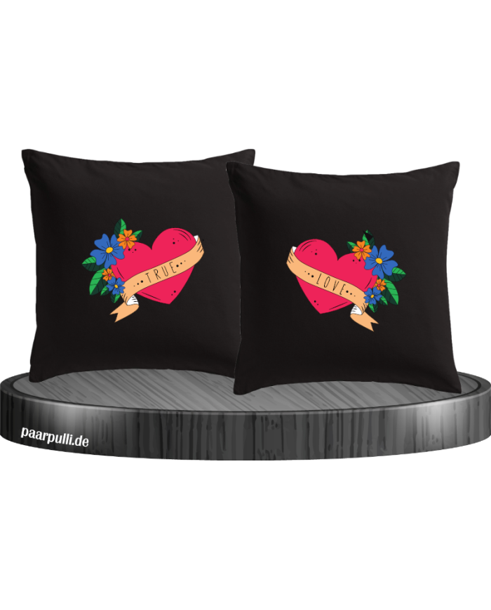 True Love mit Herz Kissenbezüge