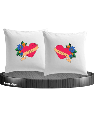 True Love mit Herz Kissenbezüge