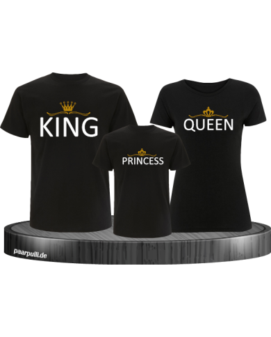 King Queen Princess Familienlook in schwarz