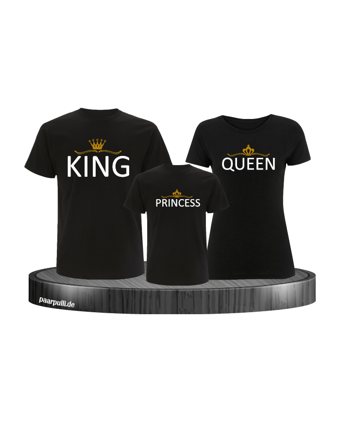 King Queen Princess Familienlook in schwarz