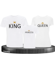 Familien Shirts bedruckt mit Krone und King Queen und Princess