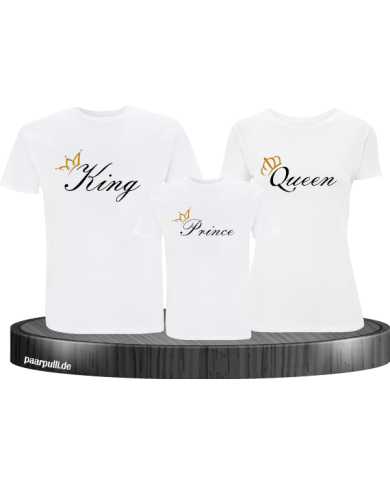 King Queen und Princess bedruckt mit King Queen und Princess weißes familie T shirt