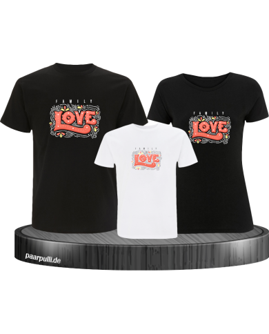 Familien Liebe 3er Familienset T-Shirts