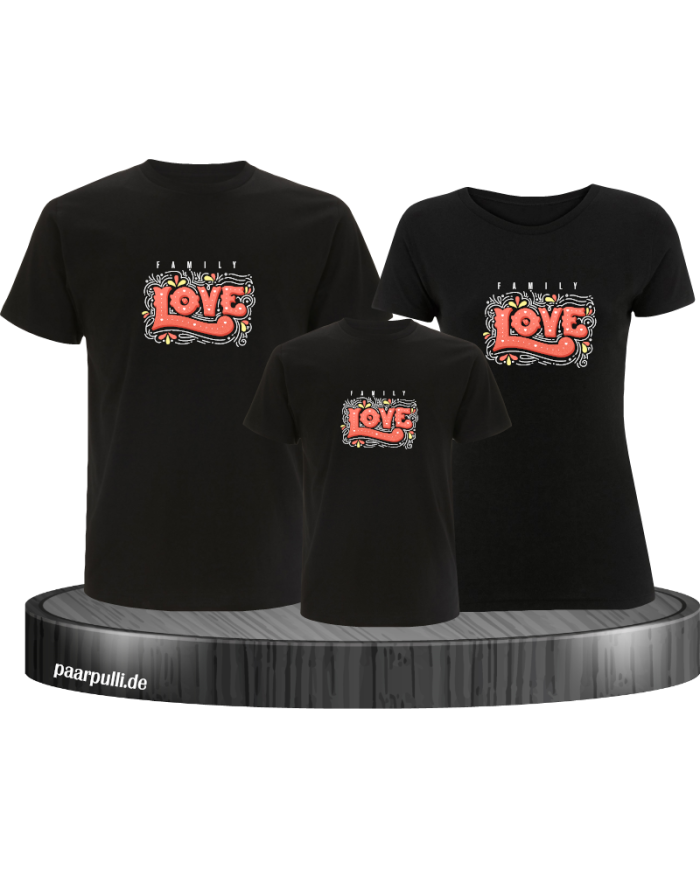 Familien Liebe 3er Familienset T-Shirts
