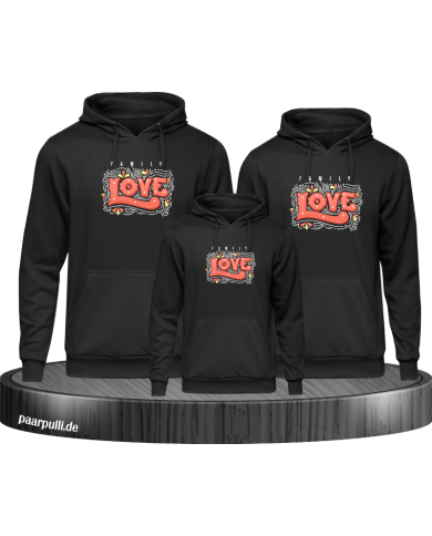 Familien Liebe 3er Hoodies Familien Liebe 3er Hoodies