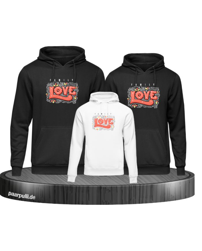 Familien Liebe 3er Hoodies