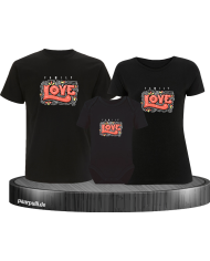 Familien Liebe 3er Familienset T-Shirts mit  Babybody