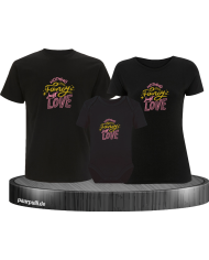 Nothing fancy just Love 3er Familienset T-Shirts mit  Babybody
