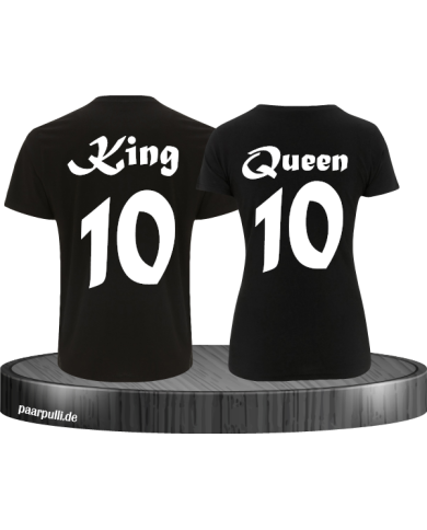 King & Queen T-Shirt Set mit Wunschzahl