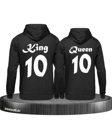 King Queen mit kursivschrift und wunschzahl in schwarz