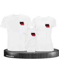 Alles was du brauchst ist Liebe 3er Familienset T-Shirts mit  Babybody