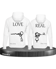 Real Love mit Skizze und Datum in weiß
