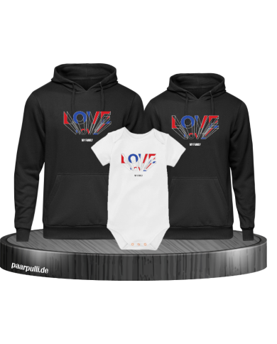 Love my Family 3er Hoodies mit Baby Body Love my Family 3er Hoodies mit Baby Body