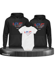 Love my Family 3er Hoodies mit Baby Body