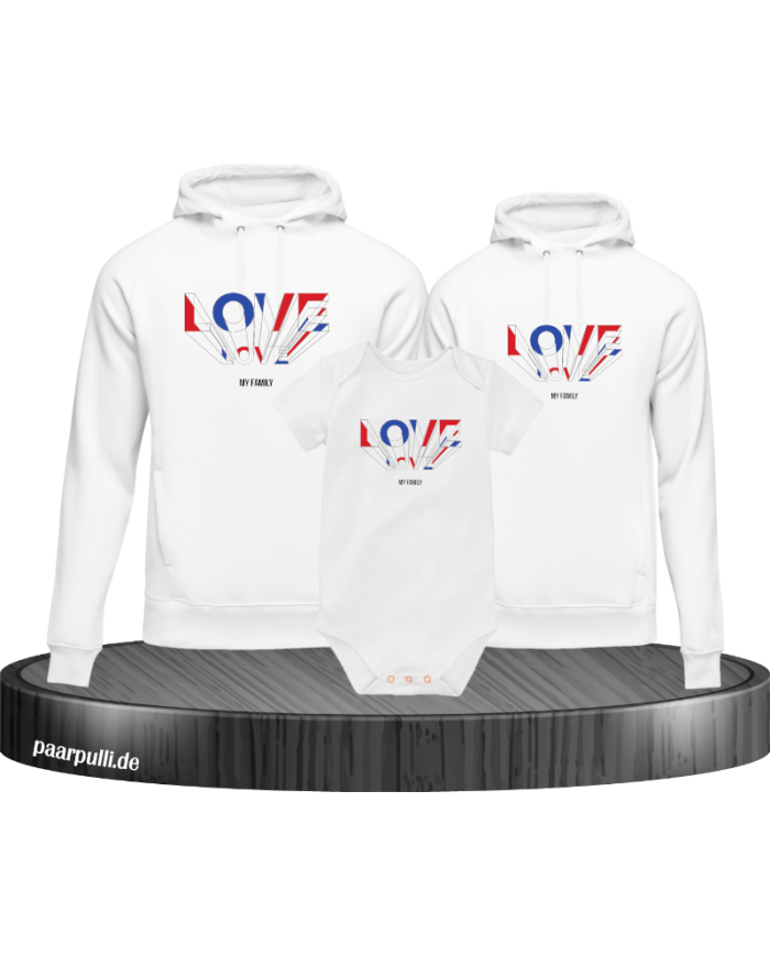 Love my Family 3er Hoodies mit Baby Body