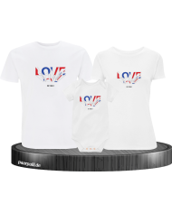 Love my Family 3er Familienset T-Shirts mit  Babybody