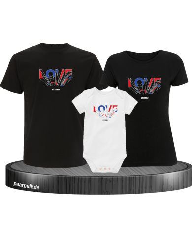 Love my Family 3er Familienset T-Shirts mit  Babybody Love my Family 3er Familienset T-Shirts mit  Babybody