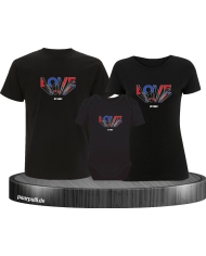 Love my Family 3er Familienset T-Shirts mit  Babybody