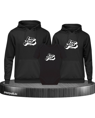 Family Crew Love 3er Hoodies mit Baby Body Family Crew Love 3er Hoodies mit Baby Body
