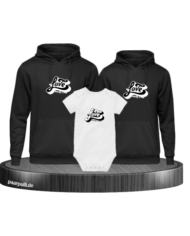 Family Crew Love 3er Hoodies mit Baby Body Family Crew Love 3er Hoodies mit Baby Body